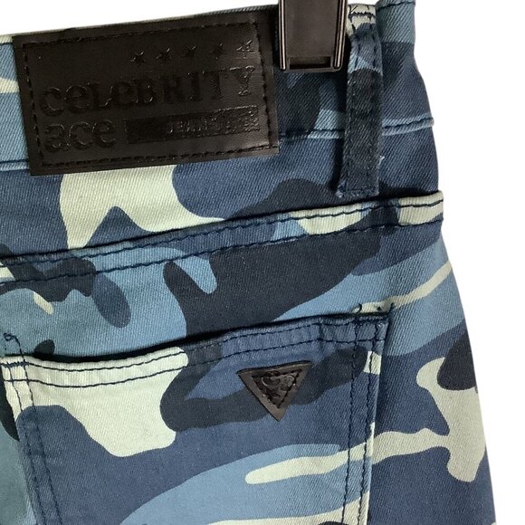 Celebrity Ace Women's Camouflage Jeans  Flare & Wide Leg Blue 28in Waist - Picture 3 of 9